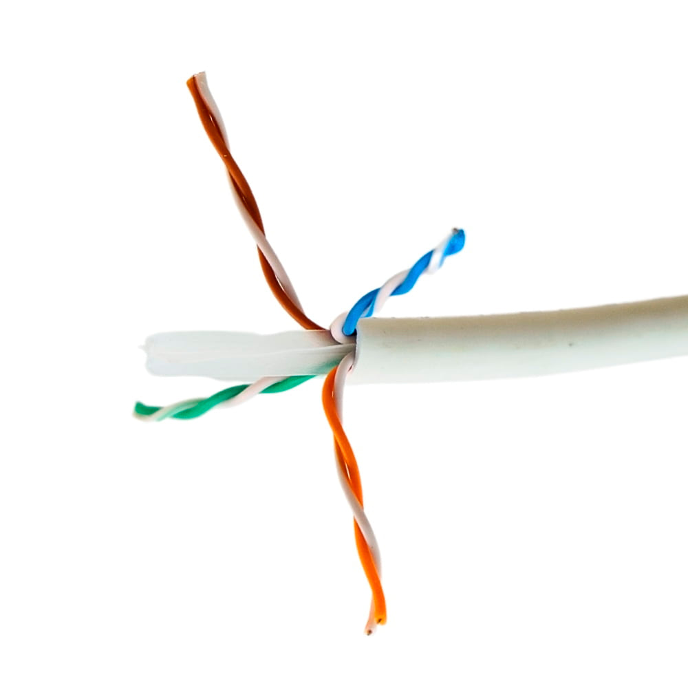 Metro de Cabo de Rede LAN 4PX24AWG CAT6 UTP LSZH -100% Cobre Wec, Branco